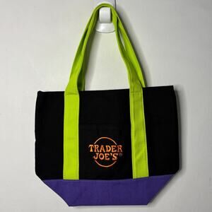 Trader Joe’s Canvas MINI Tote Bag Halloween Multicolor Black Purple Green Orange